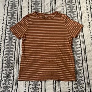 {3/$15} Universal Thread | 100% Cotton Striped Brown T-Shirt Size Small